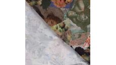 Viscose Jacquard Digi Print - Flowers, Birds, Angels, Multicolor