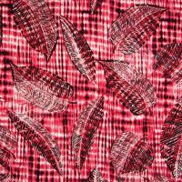 Viscose Chally - Leaves, Red