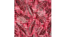 Viscose Chally - Leaves, Red