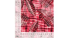 Viscose Chally - Leaves, Red