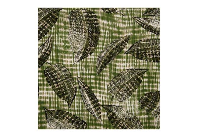 Viscose Chally - Leaves, Khaki