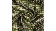 Viscose Chally - Leaves, Khaki