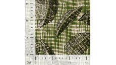 Viscose Chally - Leaves, Khaki