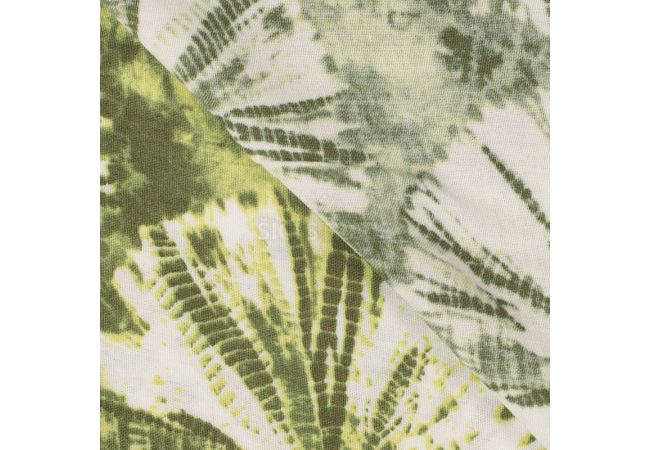 Viscose/Linen Look Print - Tie Dye, Green