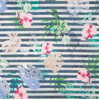 Viscose/EA Jersey - Stripe Flower, Jeans