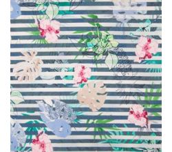 Viscose/EA Jersey, Stripe Flower, Jeans