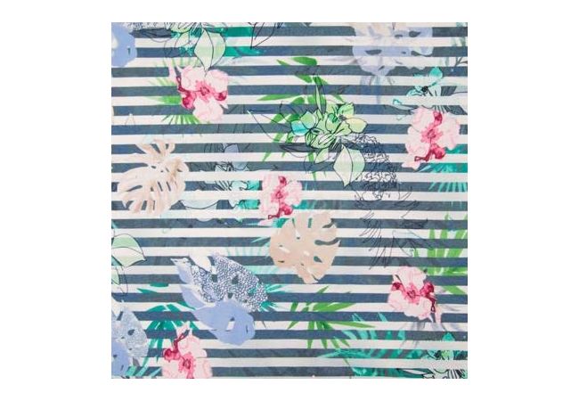 Viscose/EA Jersey - Stripe Flower, Jeans