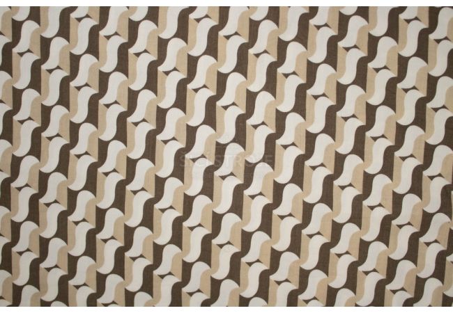 Viscose Twill Print - Graphic Wave, Sand