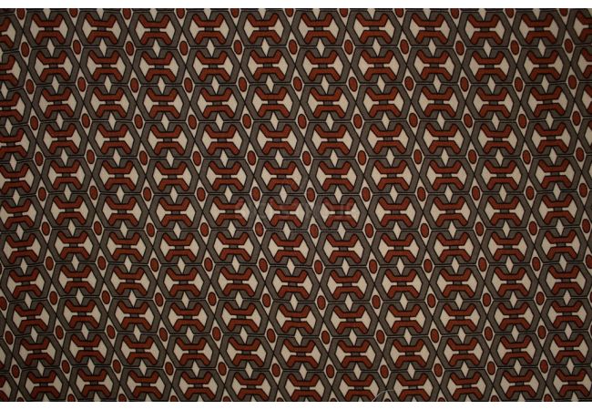 Viscose Twill Print - Small Graphic, Brown