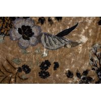 Velours Print - Flowers, Camel