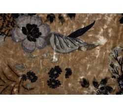 Velours Print - Flowers, Camel