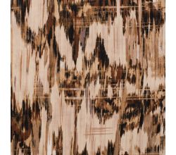 Cotton/Sp Sateen Print - Brush Stripe, Dark Brown