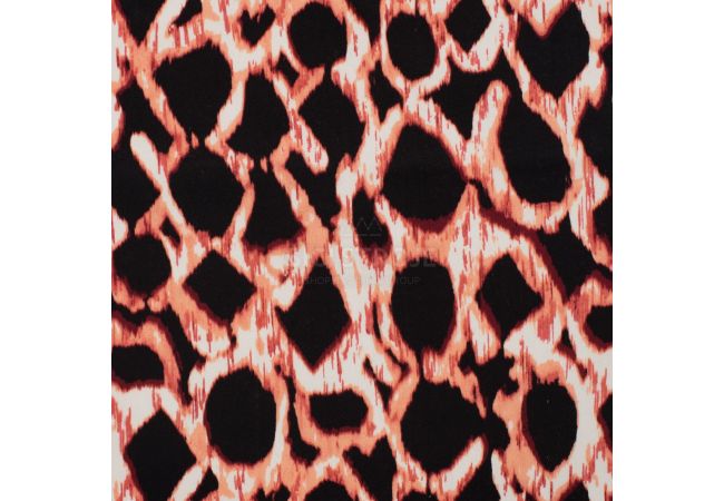Cotton/Sp Sateen Print - Shapes, Peach