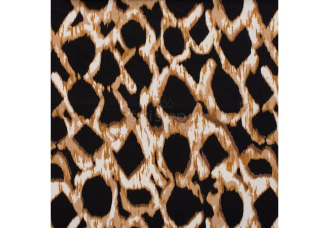 Cotton/Sp Sateen Print - Shapes, Caramel