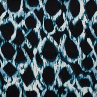 Cotton/Sp Sateen Print - Shapes, Turquoise