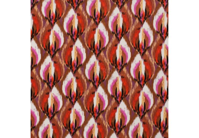 Cotton/Sp Sateen Print - Ikat, Caramel