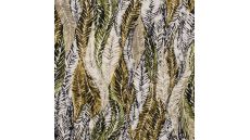 Cotton/Sp Sateen Print - Leaves, Khaki