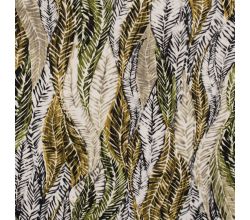Cotton/Sp Sateen Print - Leaves, Khaki
