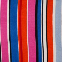 Poly Satin Print - Stripes, Fuchsia