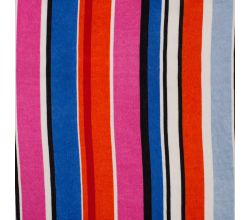 Poly Satin Print - Stripes, Fuchsia