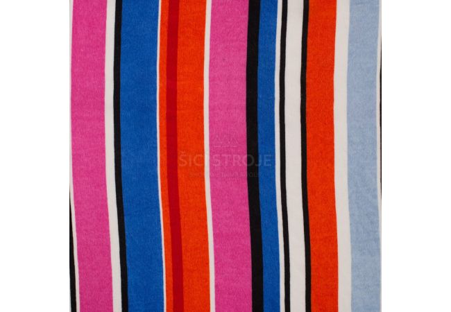 Poly Satin Print - Stripes, Fuchsia