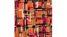 Poly Satin Print - Squares, Orange