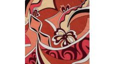 Poly Satin Print - Flower, Caramel