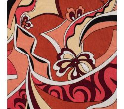 Poly Satin Print - Flower, Caramel