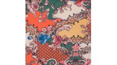 Viscose Chally - Flowers, Orange Green