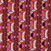 Viscose Chally - Graphic, Wine Red