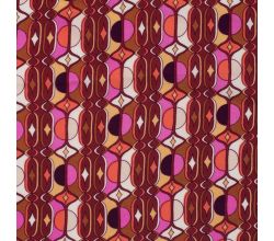 Viscose Chally - Graphic, Wine Red