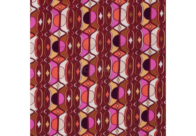Viscose Chally - Graphic, Wine Red