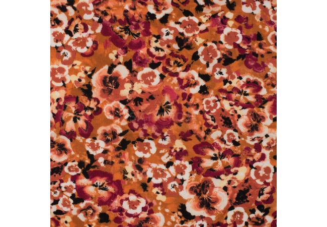 Viscose Chally - Flowers, Terra