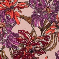 Viscose/Sp Jersey Print - Flowers, Nude