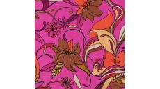 Viscose/Sp Jersey Print - Flowers, Fuchsia