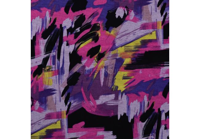 Viscose/Sp Jersey Print - Paint Stripes, Purple
