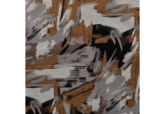 Viscose/Sp Jersey Print - Paint Stripes, Caramel