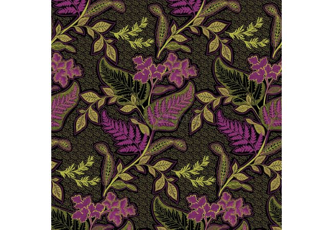 Viscose/Sp Jersey Print - Flowers, Purple