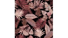 Viscose/Sp Jersey Print - Leaves, Red