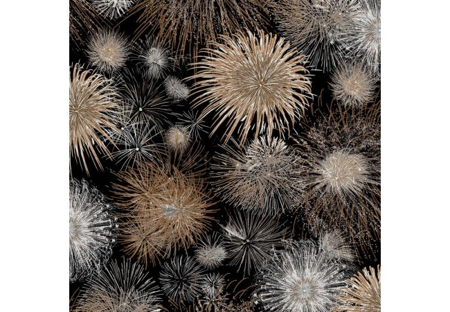 Viscose/Sp Jersey Print - Fireworks, Caramel