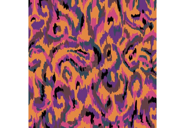 Viscose Twill Print - Thunder, Cyclam