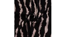 Viscose Twill Print - Waves, Black Sand