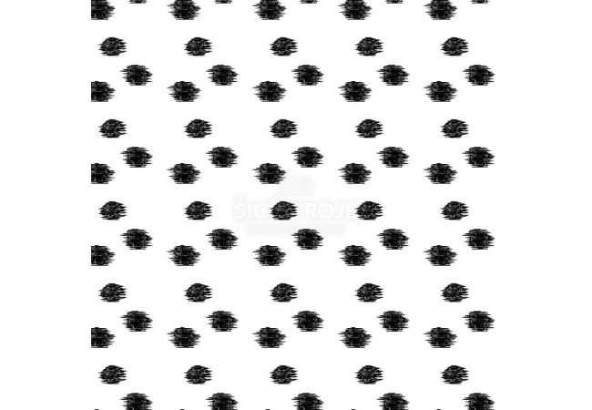 Viscose Twill Print - Dots, Ecru Black