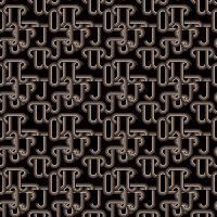 Viscose Twill Print - Chains, Black Caramel