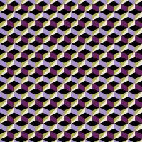 Bengaline Print - Graphic Cubes, Purple