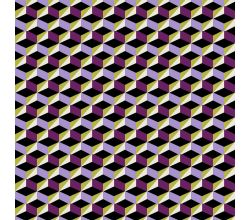 Bengaline Print - Graphic Cubes, Purple