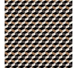 Bengaline Print - Graphic Cubes, Caramel