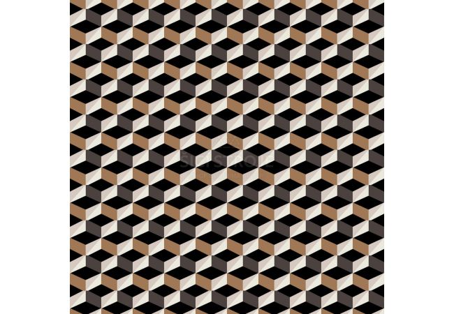 Bengaline Print - Graphic Cubes, Caramel