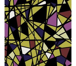 Rayon Spun Satin Print - Leaded Window, Purple