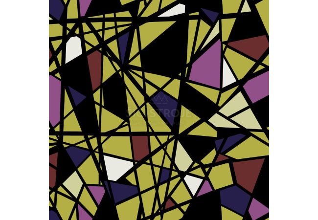 Rayon Spun Satin Print - Leaded Window, Purple